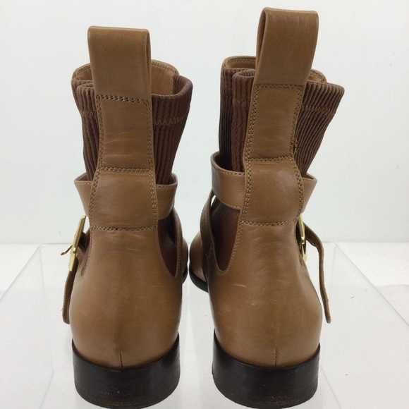 Chloe Brown Leather Flat Ankle Boots Size 36.5/ US 6 - Picture 8 of 12